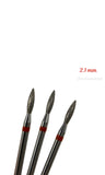 Flame bit (red band) 1mm / 1.2 mm / 1.6mm / 2.1mm / 2.3mm